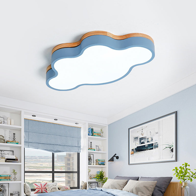 Creative LED Flush Light Fixture Cloud Ceiling Lamp with Acrylic Shade for Baby Bedroom Blue Clearhalo 'Ceiling Lights' 'Close To Ceiling Lights' 'Close to ceiling' 'Flush mount' Lighting' 2010982