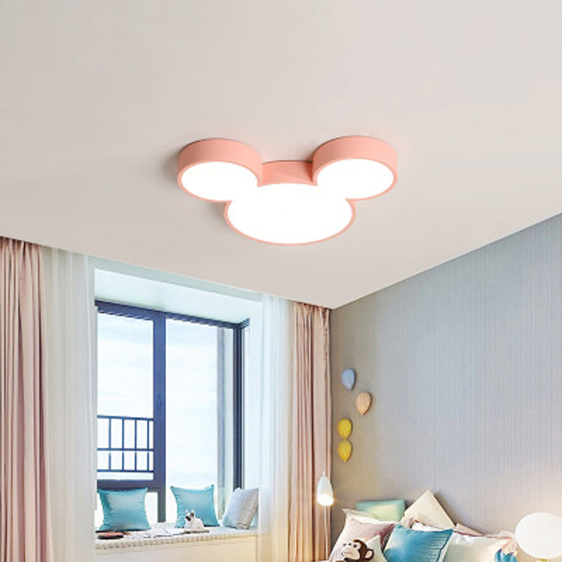 Acrylic Mice Head Flush Mount Lighting Modernist LED Ceiling Light Fixture for Bedroom Pink Clearhalo 'Ceiling Lights' 'Close To Ceiling Lights' 'Close to ceiling' 'Flush mount' Lighting' 2010989