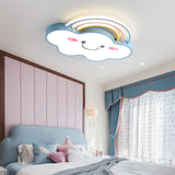 Rainbow Cloud Flush Mount Simple Acrylic Kids Bedroom LED Flush Light Fixture Clearhalo 'Ceiling Lights' 'Close To Ceiling Lights' 'Close to ceiling' 'Flush mount' Lighting' 2011003