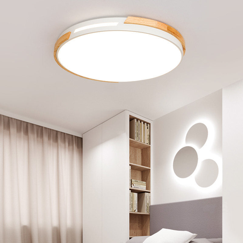 Acrylic Round Flushmount Light LED Integrated Simple Style Ceiling Lamp in White for Bedroom, 12"/16"/19.5" Width Clearhalo 'Ceiling Lights' 'Close To Ceiling Lights' 'Close to ceiling' 'Flush mount' Lighting' 201105