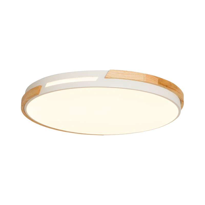 Acrylic Round Flushmount Light LED Integrated Simple Style Ceiling Lamp in White for Bedroom, 12"/16"/19.5" Width Clearhalo 'Ceiling Lights' 'Close To Ceiling Lights' 'Close to ceiling' 'Flush mount' Lighting' 201106