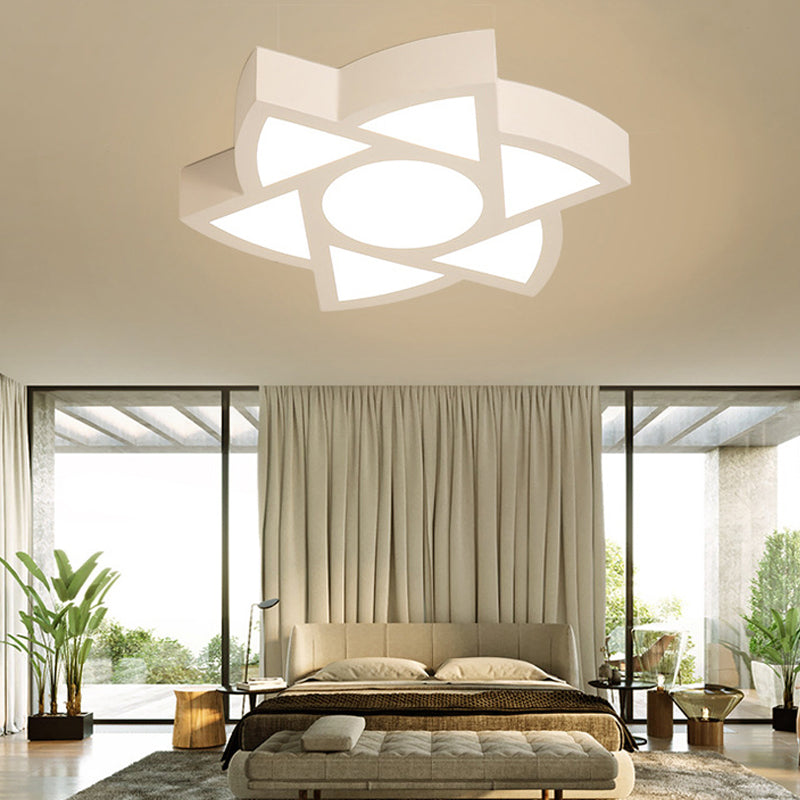 Art Deco Flush Ceiling Light Fixture Acrylic Flush Mount LED Lights for Living Room White A Clearhalo 'Ceiling Lights' 'Close To Ceiling Lights' 'Close to ceiling' 'Flush mount' Lighting' 201114