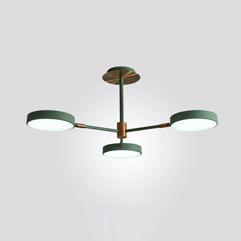 Acrylic Drum Pendant Chandelier Contemporary Suspension Lighting Fixture with Sputnik Design 3 Green Clearhalo 'Ceiling Lights' 'Chandeliers' 'Modern Chandeliers' 'Modern' Lighting' 2011165