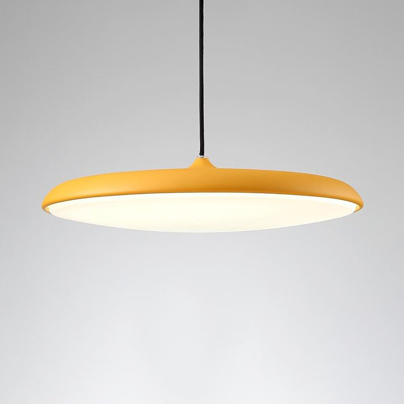 Metal Flying Saucer Pendulum Light Modernity 1 Bulb Pendant Lighting Fixture for Dining Room Yellow Clearhalo 'Ceiling Lights' 'Modern Pendants' 'Modern' 'Pendant Lights' 'Pendants' Lighting' 2011176