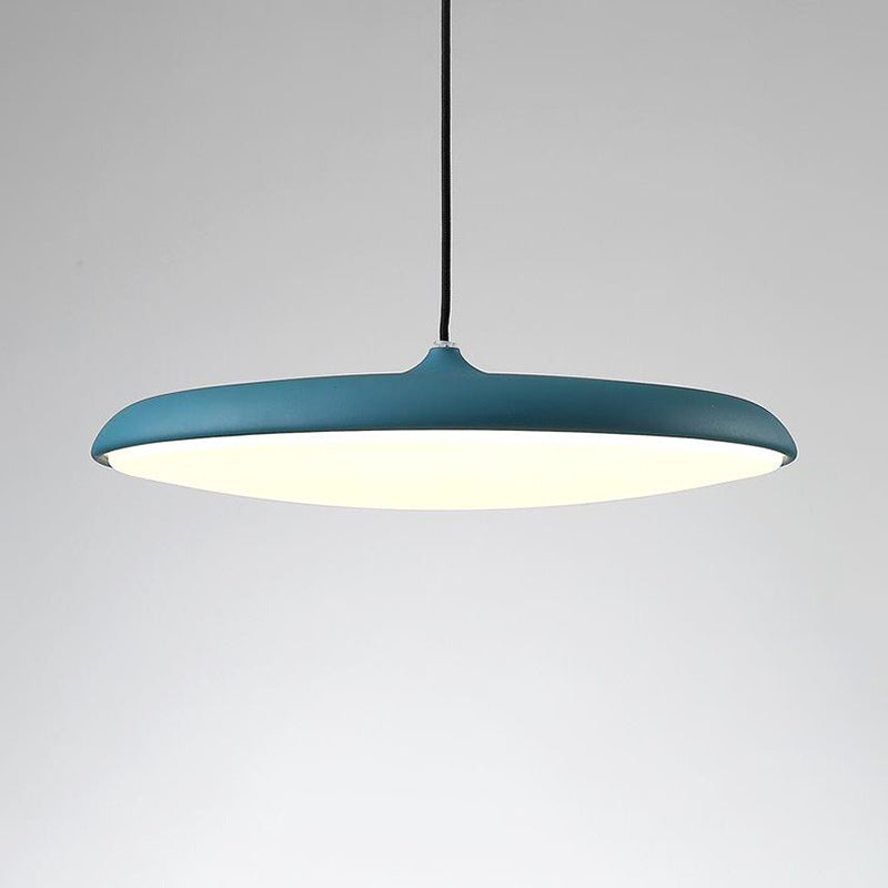 Metal Flying Saucer Pendulum Light Modernity 1 Bulb Pendant Lighting Fixture for Dining Room Blue Clearhalo 'Ceiling Lights' 'Modern Pendants' 'Modern' 'Pendant Lights' 'Pendants' Lighting' 2011179