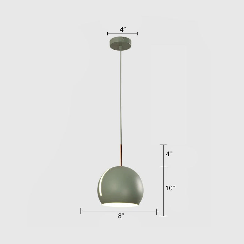 1-Head Dining Room Pendant Light Kit Minimalist Hanging Lamp with Slit Globe Metal Shade Clearhalo 'Ceiling Lights' 'Modern Pendants' 'Modern' 'Pendant Lights' 'Pendants' Lighting' 2011219