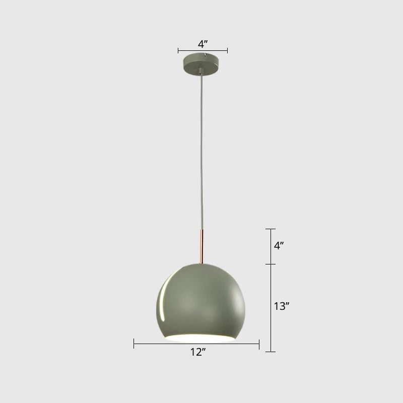 1-Head Dining Room Pendant Light Kit Minimalist Hanging Lamp with Slit Globe Metal Shade Clearhalo 'Ceiling Lights' 'Modern Pendants' 'Modern' 'Pendant Lights' 'Pendants' Lighting' 2011220