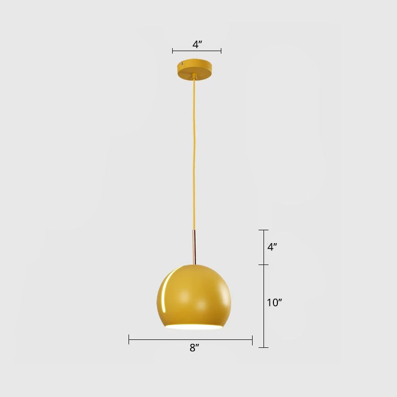 1-Head Dining Room Pendant Light Kit Minimalist Hanging Lamp with Slit Globe Metal Shade Clearhalo 'Ceiling Lights' 'Modern Pendants' 'Modern' 'Pendant Lights' 'Pendants' Lighting' 2011222