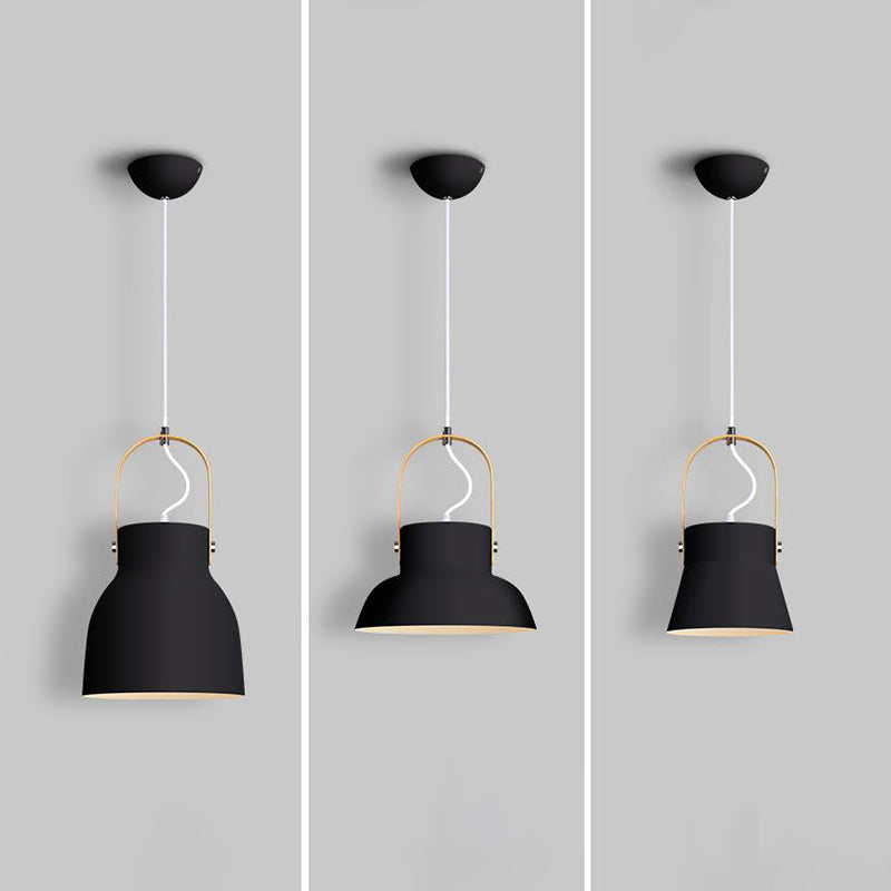 Barrel Dining Room Hanging Pendant Metal 1-Head Minimalistic Drop Lamp with Handle Clearhalo 'Ceiling Lights' 'Modern Pendants' 'Modern' 'Pendant Lights' 'Pendants' Lighting' 2011238