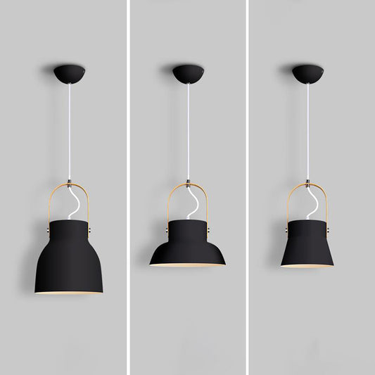 Barrel Dining Room Hanging Pendant Metal 1-Head Minimalistic Drop Lamp with Handle Clearhalo 'Ceiling Lights' 'Modern Pendants' 'Modern' 'Pendant Lights' 'Pendants' Lighting' 2011238