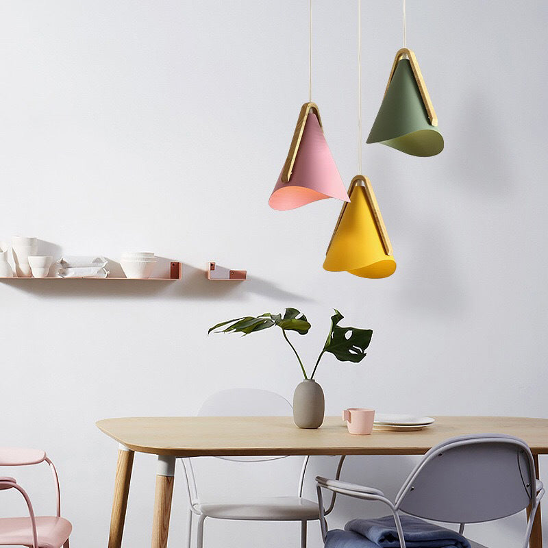 3 Lights Dining Room Multi Ceiling Light Simple White Waveform Pendant Lighting with Cone Metal Shade Clearhalo 'Ceiling Lights' 'Modern Pendants' 'Modern' 'Pendant Lights' 'Pendants' Lighting' 2011244
