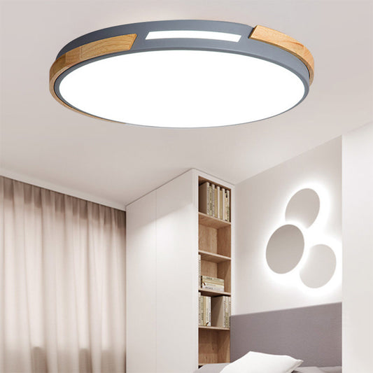 Acrylic Gray/Green Circular Flush Mount Light Nordic Style LED Ceiling Light Fixture for Living Room Bedroom, 12"/16"/19.5" W Clearhalo 'Ceiling Lights' 'Close To Ceiling Lights' 'Close to ceiling' 'Flush mount' Lighting' 201124