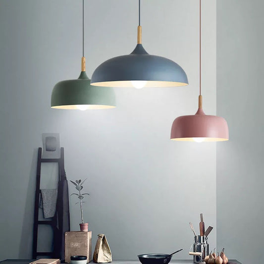 Geometry Dining Room Ceiling Lamp Metal 1 Bulb Contemporary Pendant Light Kit with Wood Cork Clearhalo 'Ceiling Lights' 'Modern Pendants' 'Modern' 'Pendant Lights' 'Pendants' Lighting' 2011293