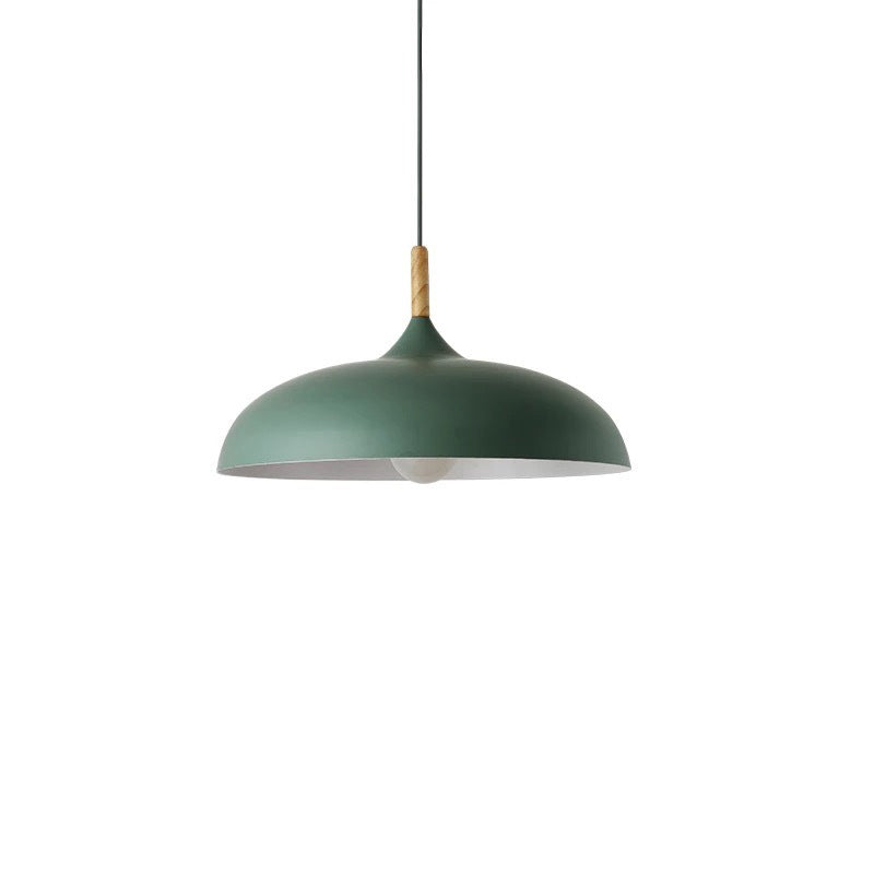 Geometry Dining Room Ceiling Lamp Metal 1 Bulb Contemporary Pendant Light Kit with Wood Cork Green Large Clearhalo 'Ceiling Lights' 'Modern Pendants' 'Modern' 'Pendant Lights' 'Pendants' Lighting' 2011299