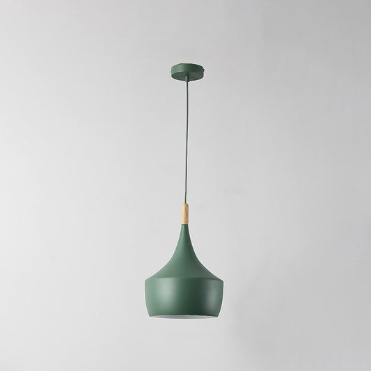 Geometry Drop Pendant Simplicity Metal 1-Light Dining Room Hanging Light Kit with Wood Cork Green B Clearhalo 'Ceiling Lights' 'Modern Pendants' 'Modern' 'Pendant Lights' 'Pendants' Lighting' 2011307