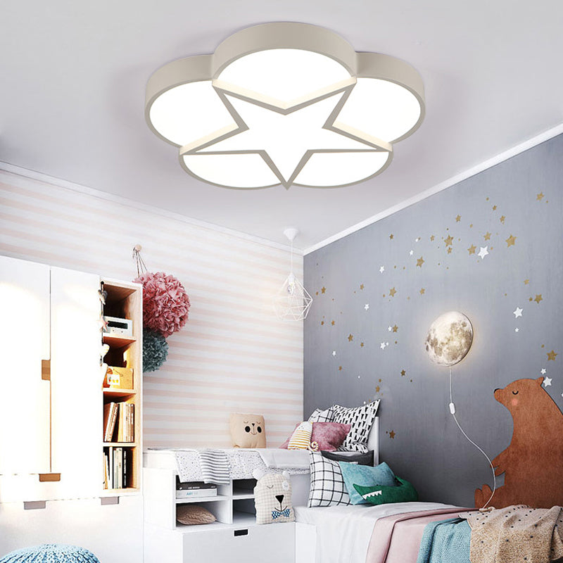 Modern Star Flush mount Ceiling Light Acrylic Ceiling Light Fixture in White for Bedroom White Clearhalo 'Ceiling Lights' 'Close To Ceiling Lights' 'Close to ceiling' 'Flush mount' Lighting' 201131