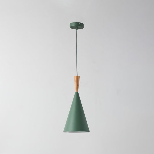 Geometry Drop Pendant Simplicity Metal 1-Light Dining Room Hanging Light Kit with Wood Cork Green A Clearhalo 'Ceiling Lights' 'Modern Pendants' 'Modern' 'Pendant Lights' 'Pendants' Lighting' 2011311
