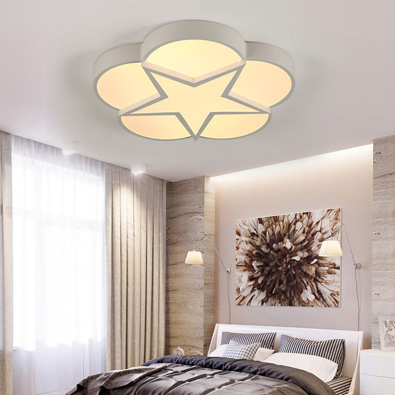 Modern Star Flush mount Ceiling Light Acrylic Ceiling Light Fixture in White for Bedroom Clearhalo 'Ceiling Lights' 'Close To Ceiling Lights' 'Close to ceiling' 'Flush mount' Lighting' 201132