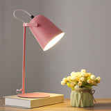 Barrel Bedroom Night Lighting Metal 1-Bulb Modern Style Rotatable Table Lamp Pink Clearhalo 'Lamps' 'Table Lamps' Lighting' 2011327