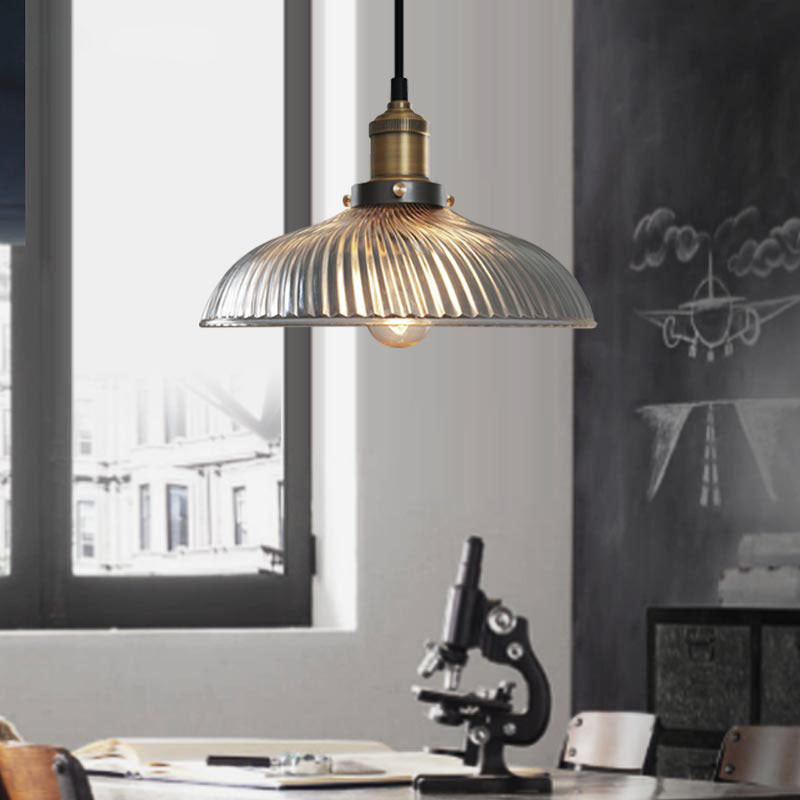 Glass Geometric Drop Pendant Industrial 1 Light Dining Room Suspension Lighting Fixture in Brass Brass C Clearhalo 'Ceiling Lights' 'Glass shade' 'Glass' 'Industrial Pendants' 'Industrial' 'Middle Century Pendants' 'Pendant Lights' 'Pendants' 'Tiffany' Lighting' 2011372