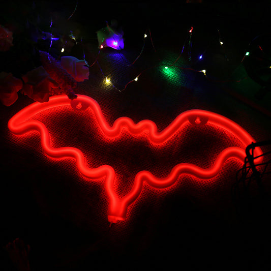White Bat Shaped USB Night Lighting Contemporary Plastic Battery LED Nightstand Lamp Clearhalo 'Night Lights' 'Wall Lights' Lighting' 2011566