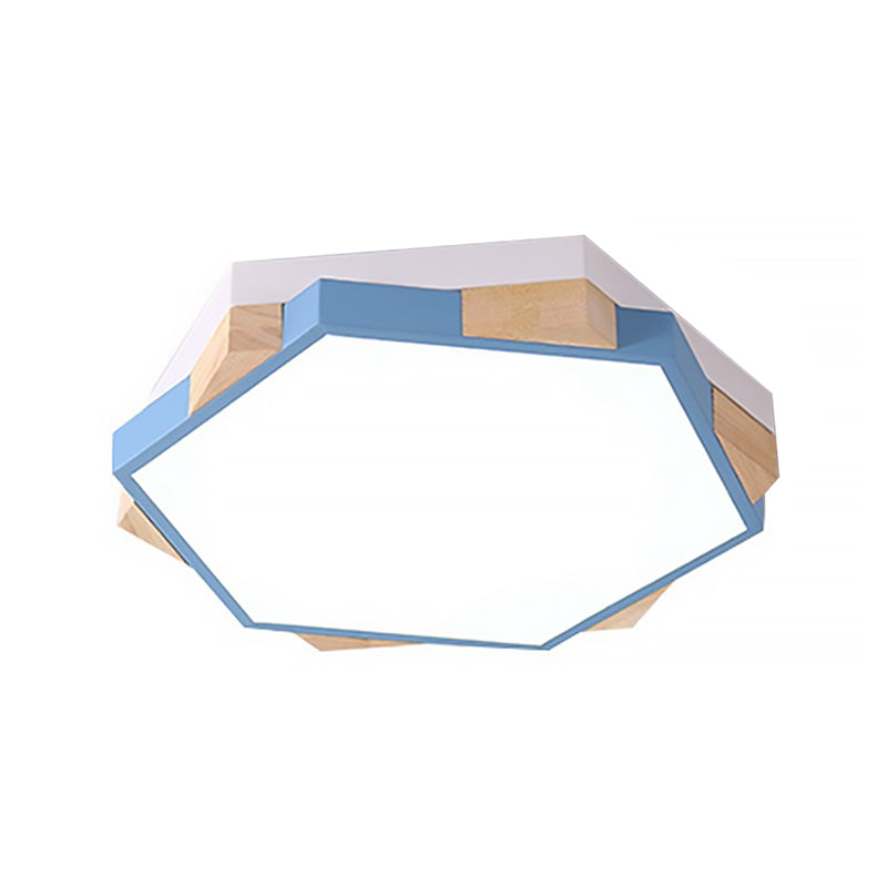 Nordic Style Hexagon Flush Mount Light Acrylic Ceiling Lamp for Study Room Clearhalo 'Ceiling Lights' 'Close To Ceiling Lights' 'Close to ceiling' 'Flush mount' Lighting' 201160