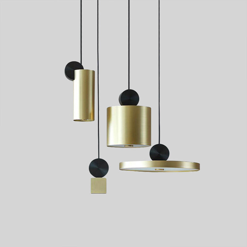 Geometrical Hanging Ceiling Light Simple Metallic 1 Bulb Dining Room Suspension Lamp in Brass Clearhalo 'Ceiling Lights' 'Modern Pendants' 'Modern' 'Pendant Lights' 'Pendants' Lighting' 2011622