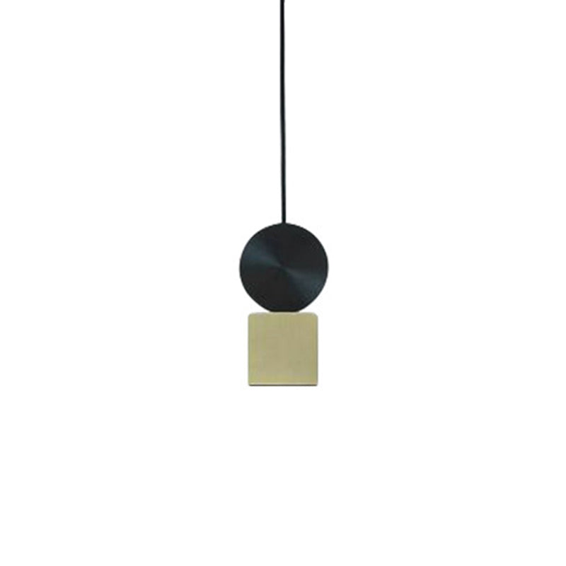 Geometrical Hanging Ceiling Light Simple Metallic 1 Bulb Dining Room Suspension Lamp in Brass Brass 3" Clearhalo 'Ceiling Lights' 'Modern Pendants' 'Modern' 'Pendant Lights' 'Pendants' Lighting' 2011624