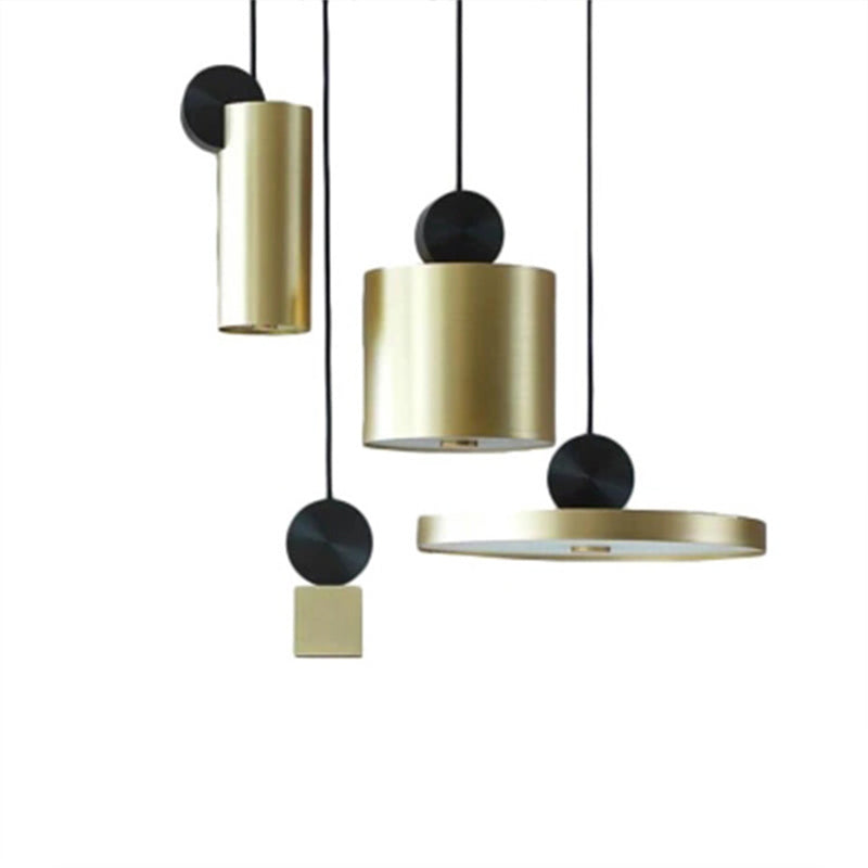 Geometrical Hanging Ceiling Light Simple Metallic 1 Bulb Dining Room Suspension Lamp in Brass Clearhalo 'Ceiling Lights' 'Modern Pendants' 'Modern' 'Pendant Lights' 'Pendants' Lighting' 2011625