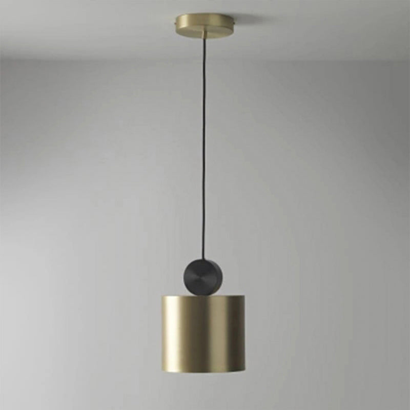 Geometrical Hanging Ceiling Light Simple Metallic 1 Bulb Dining Room Suspension Lamp in Brass Brass 9.5" Clearhalo 'Ceiling Lights' 'Modern Pendants' 'Modern' 'Pendant Lights' 'Pendants' Lighting' 2011627