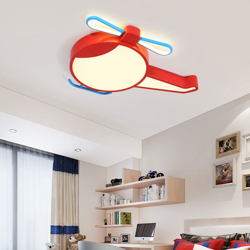 Cartoon Flat Helicopter Ceiling Mount Light Acrylic LED Ceiling Fixture for Amusement Park Clearhalo 'Ceiling Lights' 'Close To Ceiling Lights' 'Close to ceiling' 'Flush mount' Lighting' 201164