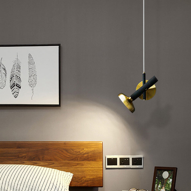 1-Light Bedside Ceiling Pendant Light Modern Brass Down Lighting with Torch Metal Shade Clearhalo 'Ceiling Lights' 'Modern Pendants' 'Modern' 'Pendant Lights' 'Pendants' Lighting' 2011651