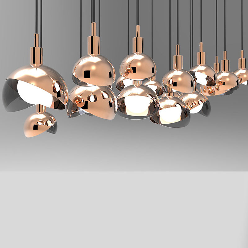 Hemisphere Metal Pendant Lamp Simplicity 1 Head Hanging Ceiling Light for Dining Room Clearhalo 'Ceiling Lights' 'Modern Pendants' 'Modern' 'Pendant Lights' 'Pendants' Lighting' 2011684