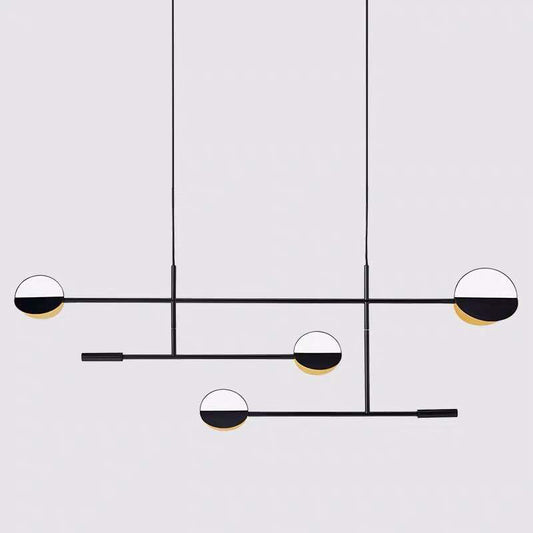 Metal Disc Island Lighting Contemporary 4 Bulbs Black Finish Pendant Light Fixture Clearhalo 'Ceiling Lights' 'Island Lights' Lighting' 2011745