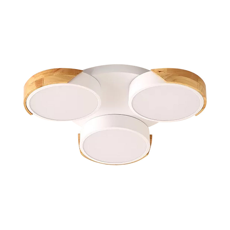 White/Green Round Flush Ceiling Light Modern Stylish Metal 3/7 Heads Ceiling Lamp for Living Room Clearhalo 'Ceiling Lights' 'Close To Ceiling Lights' 'Close to ceiling' 'Flush mount' Lighting' 201181