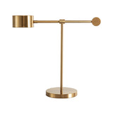 Drum Bedroom Table Lamp Metal 1 Head Modernism Night Lighting with Lever Design in Brass Clearhalo 'Lamps' 'Table Lamps' Lighting' 2011812