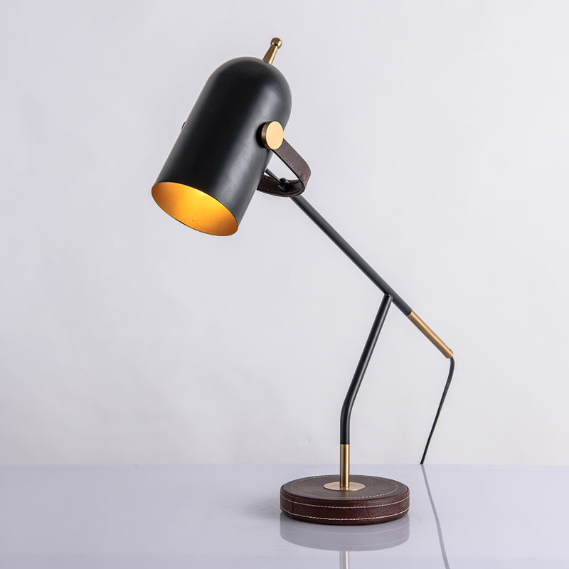 Elongated Dome Night Light Modernism Metal 1 Head Rotatable Nightstand Lighting for Living Room Brown Clearhalo 'Lamps' 'Table Lamps' Lighting' 2011828