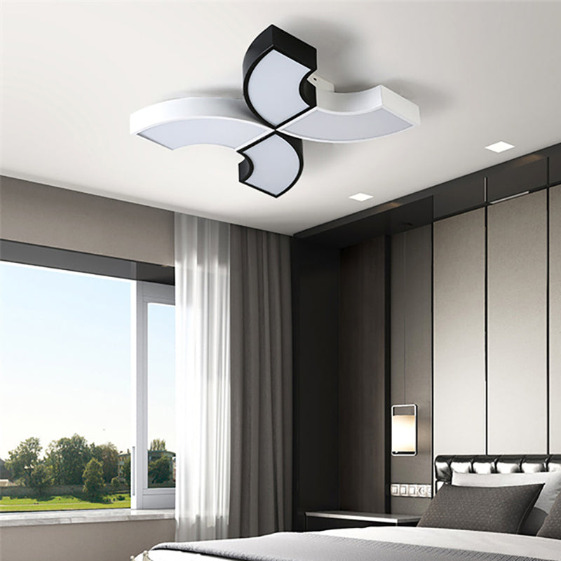 Macaron Half-Ring Flush Mount Light Metal LED Integrated Ceiling Lamp in Warm/White Light for Children Room Clearhalo 'Ceiling Lights' 'Close To Ceiling Lights' 'Close to ceiling' 'Flush mount' Lighting' 201188