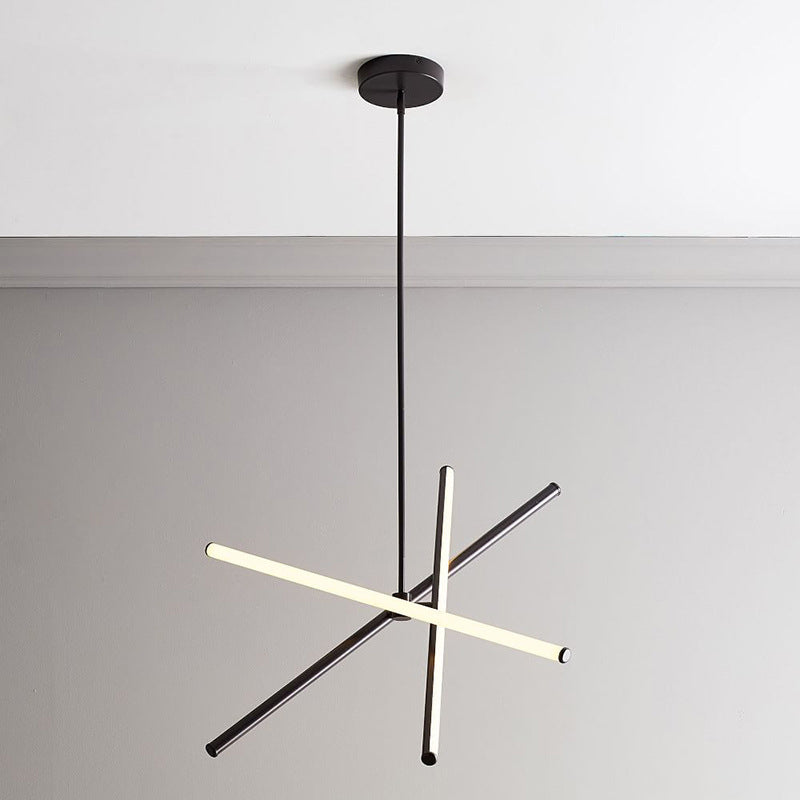 Burst LED Pendant Chandelier Contemporary 3 Bulbs Metallic Suspension Light for Living Room Black Clearhalo 'Ceiling Lights' 'Chandeliers' 'Modern Chandeliers' 'Modern' Lighting' 2011919