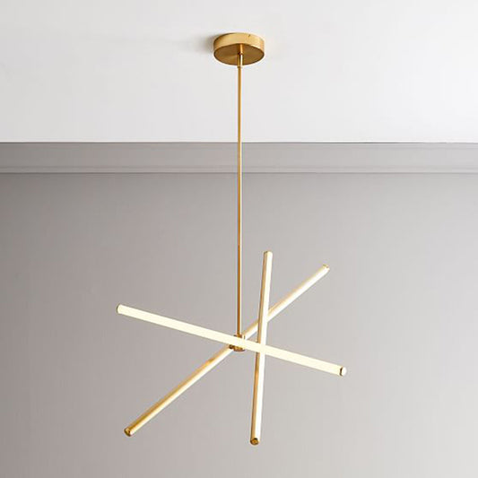 Burst LED Pendant Chandelier Contemporary 3 Bulbs Metallic Suspension Light for Living Room Gold Clearhalo 'Ceiling Lights' 'Chandeliers' 'Modern Chandeliers' 'Modern' Lighting' 2011920
