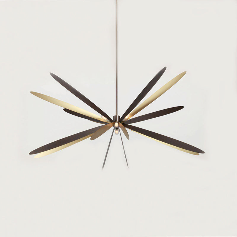 Simplicity 6 Bulbs Ceiling Chandelier Black Dragonfly Drown Lighting with Metal Shade Clearhalo 'Ceiling Lights' 'Chandeliers' 'Modern Chandeliers' 'Modern' Lighting' 2011924