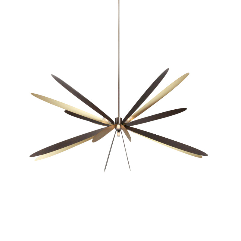Simplicity 6 Bulbs Ceiling Chandelier Black Dragonfly Drown Lighting with Metal Shade Clearhalo 'Ceiling Lights' 'Chandeliers' 'Modern Chandeliers' 'Modern' Lighting' 2011927