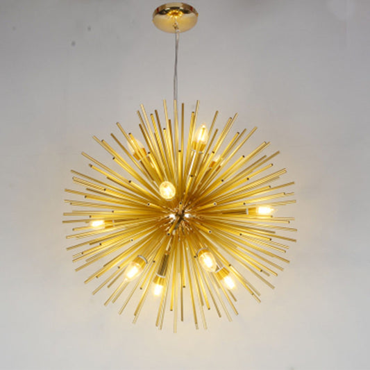 Gold Sputnik Ceiling Chandelier Modernist 9 Heads Metal Drop Pendant for Living Room Gold Clearhalo 'Ceiling Lights' 'Chandeliers' 'Modern Chandeliers' 'Modern' Lighting' 2011958