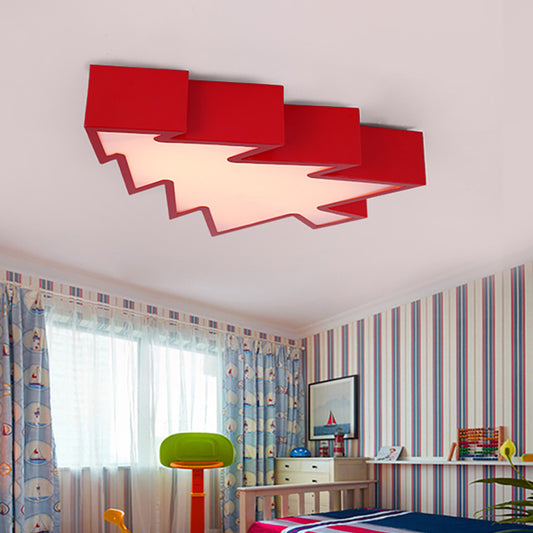 Acrylic Pinaster Shaped Flush Ceiling Light Fixture Cartoon LED Ceiling Lamp in Red/Yellow/Blue/Green for Children Clearhalo 'Ceiling Lights' 'Close To Ceiling Lights' 'Close to ceiling' 'Flush mount' Lighting' 201217