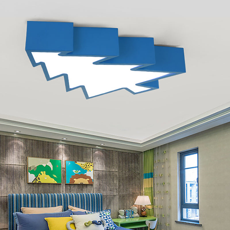 Acrylic Pinaster Shaped Flush Ceiling Light Fixture Cartoon LED Ceiling Lamp in Red/Yellow/Blue/Green for Children Blue Clearhalo 'Ceiling Lights' 'Close To Ceiling Lights' 'Close to ceiling' 'Flush mount' Lighting' 201222