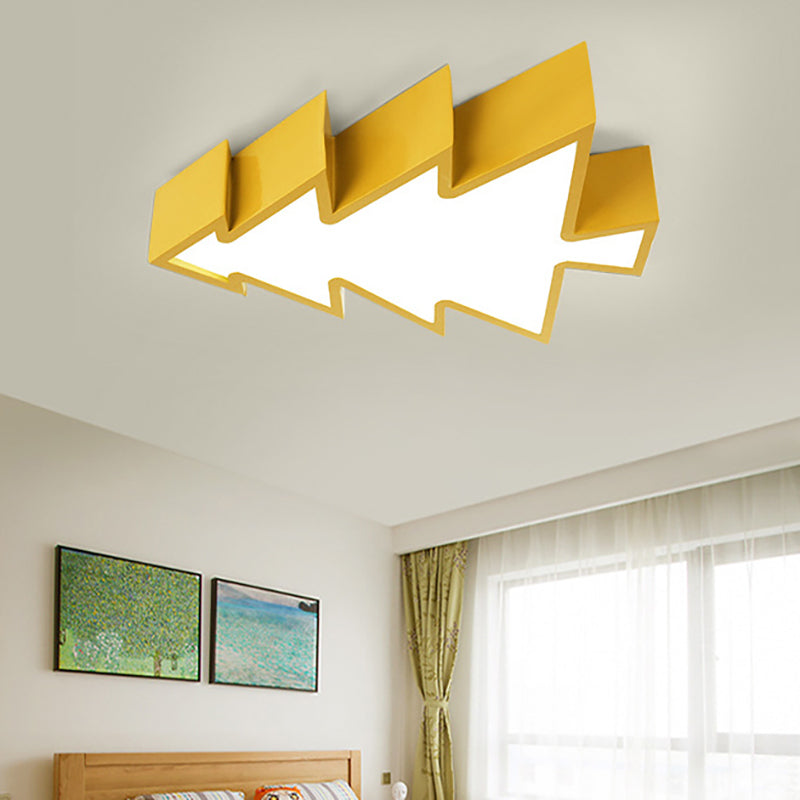 Acrylic Pinaster Shaped Flush Ceiling Light Fixture Cartoon LED Ceiling Lamp in Red/Yellow/Blue/Green for Children Yellow Clearhalo 'Ceiling Lights' 'Close To Ceiling Lights' 'Close to ceiling' 'Flush mount' Lighting' 201224