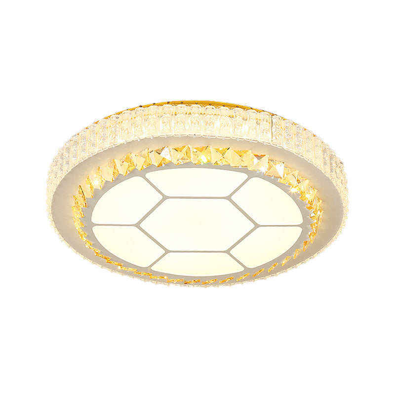LED Round/Hexagon/Rhombus Ceiling Mount Light Acrylic Contemporary Ceiling Lamp with Crystal Design in White Clearhalo 'Ceiling Lights' 'Close To Ceiling Lights' 'Close to ceiling' 'Flush mount' Lighting' 201235