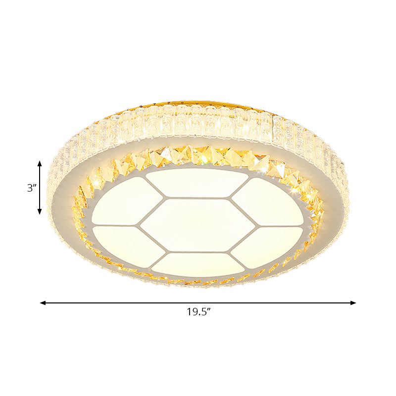 LED Round/Hexagon/Rhombus Ceiling Mount Light Acrylic Contemporary Ceiling Lamp with Crystal Design in White Clearhalo 'Ceiling Lights' 'Close To Ceiling Lights' 'Close to ceiling' 'Flush mount' Lighting' 201236