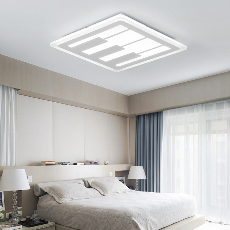 Metal Square Piano Keyboard Ceiling Light Nursing Room Modern LED Flush Mount Light in White White Clearhalo 'Ceiling Lights' 'Close To Ceiling Lights' 'Close to ceiling' 'Flush mount' Lighting' 201258