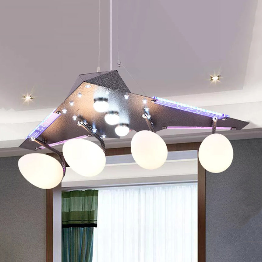 Delta Wing Kids Bedroom Chandelier Metal Creative Suspension Light in Gray Grey Clearhalo 'Ceiling Lights' 'Chandeliers' Lighting' options 201319_b28f9a97-6de8-494c-95ba-eeb7f2952bae